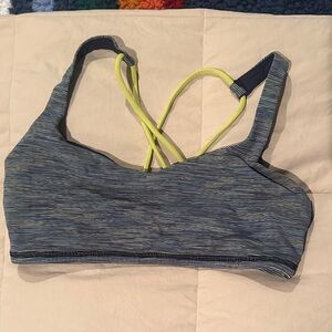 Lululemon free to be. - Striped Sports Bra with Yellow Accents